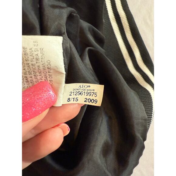 American Eagle Women's M Boho Satin Floral Zip Front Bomber Jacket Retro Italy - Picture 8 of 11